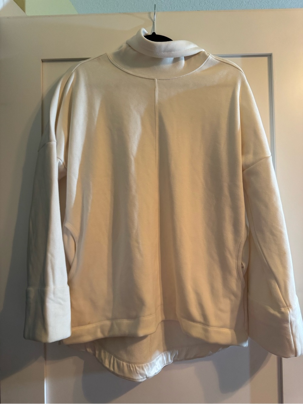 Athleta Cream Funnel Neck Sweatshirt